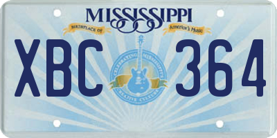 MS license plate XBC364
