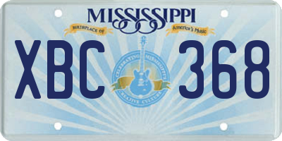 MS license plate XBC368