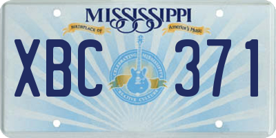 MS license plate XBC371