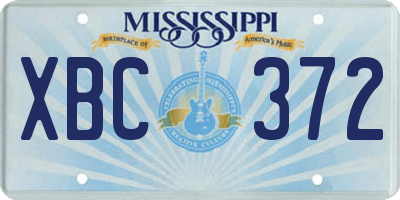 MS license plate XBC372