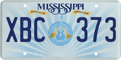 MS license plate XBC373