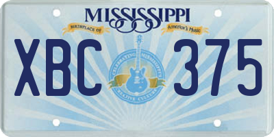 MS license plate XBC375