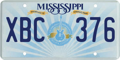 MS license plate XBC376