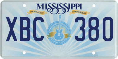 MS license plate XBC380