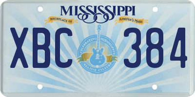MS license plate XBC384