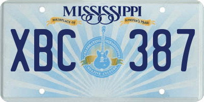 MS license plate XBC387