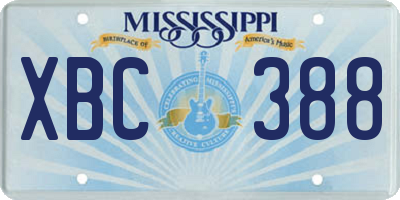 MS license plate XBC388