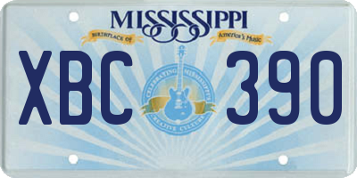 MS license plate XBC390