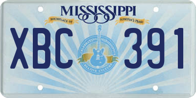 MS license plate XBC391