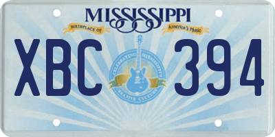 MS license plate XBC394