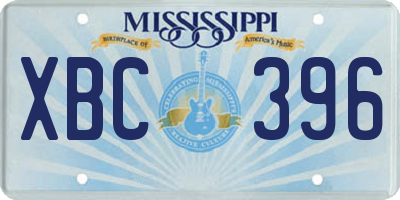 MS license plate XBC396