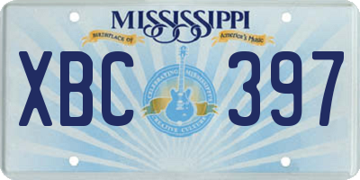 MS license plate XBC397