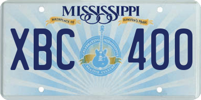 MS license plate XBC400