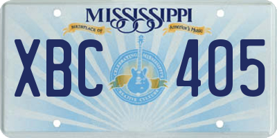 MS license plate XBC405