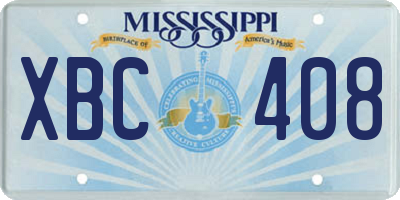 MS license plate XBC408