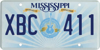 MS license plate XBC411