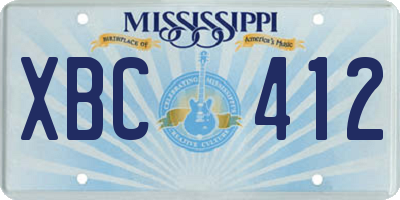 MS license plate XBC412