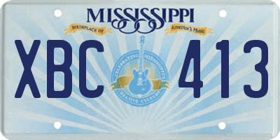 MS license plate XBC413