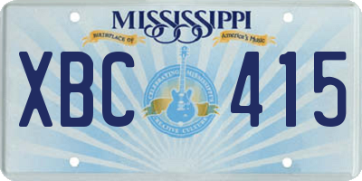 MS license plate XBC415