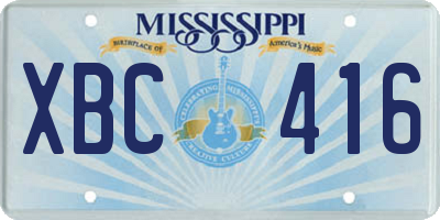MS license plate XBC416