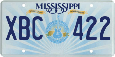 MS license plate XBC422