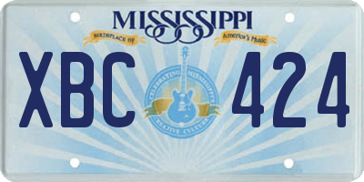MS license plate XBC424
