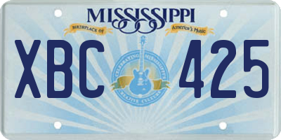 MS license plate XBC425
