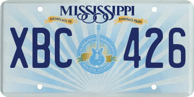 MS license plate XBC426