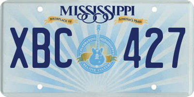 MS license plate XBC427