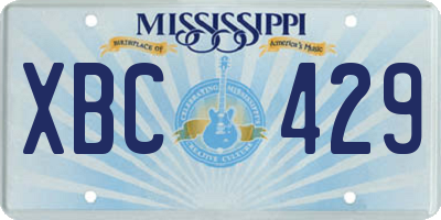 MS license plate XBC429
