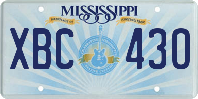 MS license plate XBC430