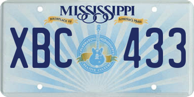 MS license plate XBC433