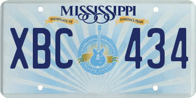 MS license plate XBC434