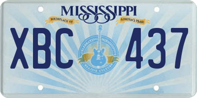 MS license plate XBC437