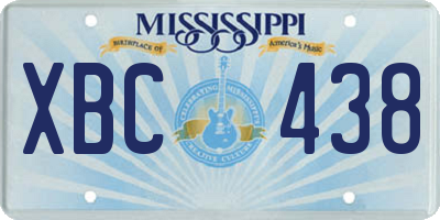 MS license plate XBC438