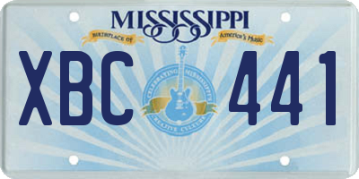 MS license plate XBC441