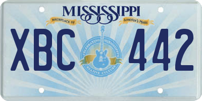 MS license plate XBC442
