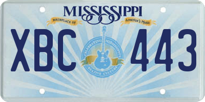 MS license plate XBC443