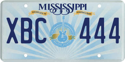 MS license plate XBC444