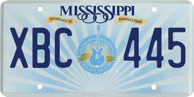 MS license plate XBC445