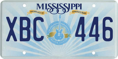 MS license plate XBC446