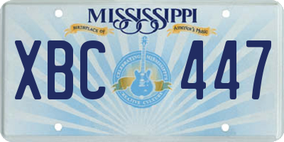 MS license plate XBC447