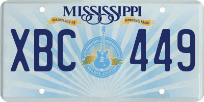 MS license plate XBC449