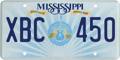MS license plate XBC450