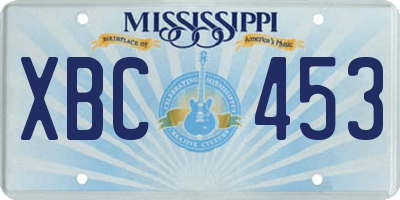 MS license plate XBC453