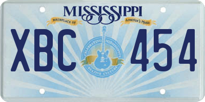 MS license plate XBC454