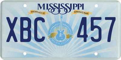 MS license plate XBC457
