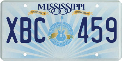 MS license plate XBC459
