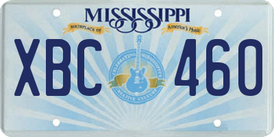 MS license plate XBC460