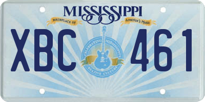 MS license plate XBC461
